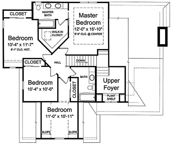 Craftsman Floor Plan - Upper Floor Plan #46-470