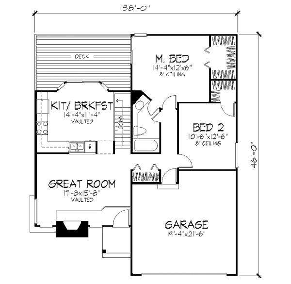 House Plan Design - Ranch Floor Plan - Main Floor Plan #320-438