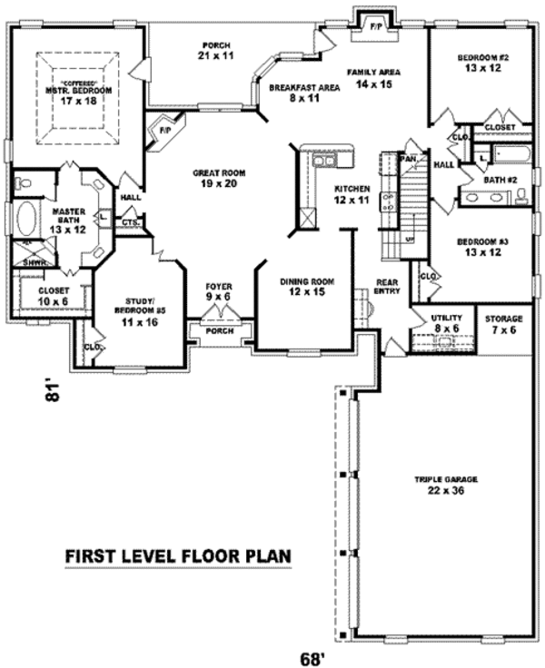 European Floor Plan - Main Floor Plan #81-1294