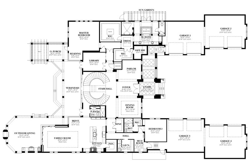 Mediterranean Style House Plan - 6 Beds 6.5 Baths 12692 Sq/Ft Plan ...