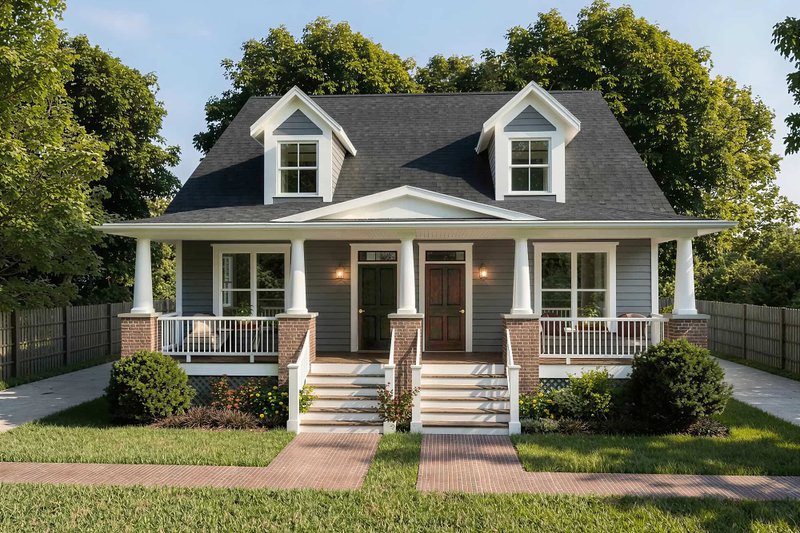 Exterior - Front Elevation 2 for Farmhouse House Plan #79-245 - 3 bed, 2 bath