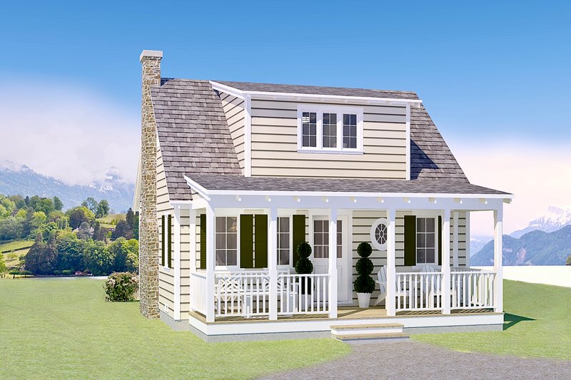 House Blueprint - Cottage Exterior - Front Elevation Plan #489-5