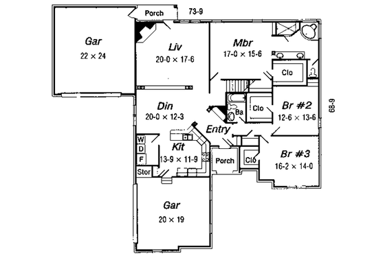 Floor Plan - Main Floor for European House Plan #329-278 - 5 bed, 3 bath