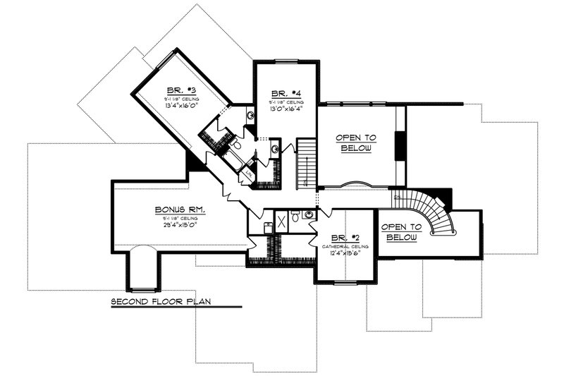 Dream House Plan - Floor Plan - Upper Floor for Traditional House Plan #70-1296 - 4 bed, 3.5 bath