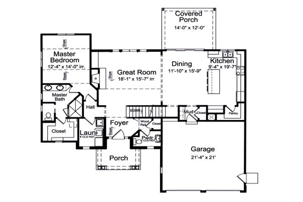Country Floor Plan - Main Floor Plan #46-900