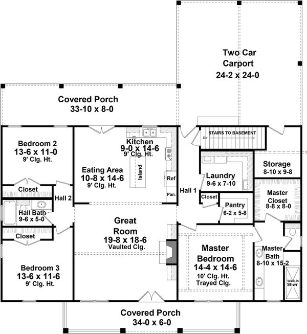 House Blueprint - Country Floor Plan - Main Floor Plan #21-456