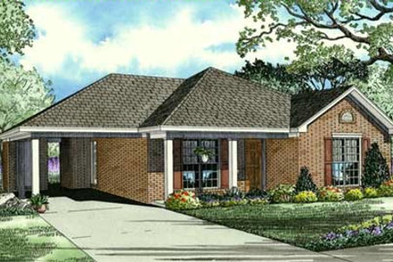 Traditional Style House Plan - 3 Beds 1 Baths 1021 Sq/Ft Plan #17-2287