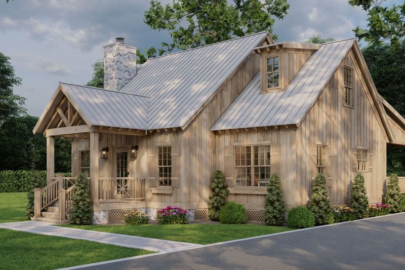 Home Plan - Exterior - Front Elevation 3 for Cabin House Plan #923-389 - 3 bed, 2 bath