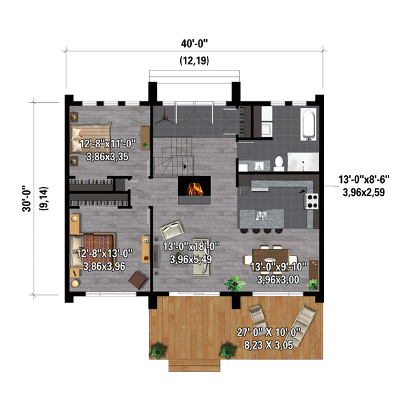 Architectural House Design - Cottage Floor Plan - Main Floor Plan #25-4927