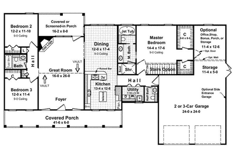 Dream House Plan - Floor Plan - Main Floor for Farmhouse House Plan #21-154 - 3 bed, 3 bath