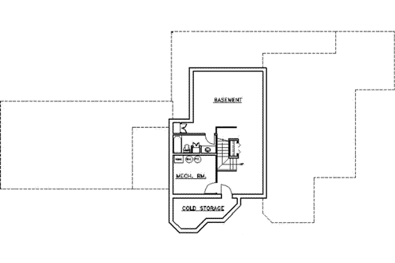 Home Plan - Floor Plan - Lower Floor for Traditional House Plan #117-155 - 3 bed, 4 bath