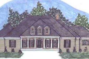 Southern Exterior - Front Elevation Plan #69-131