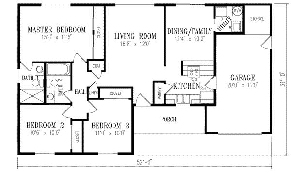 Contemporary Floor Plan - Main Floor Plan #1-165