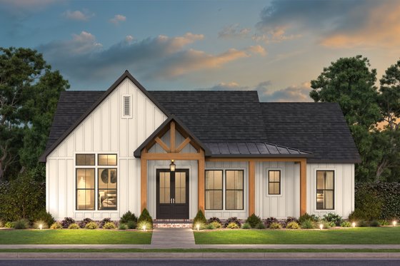 Exterior - Front Elevation 3 for Farmhouse House Plan #1074-117 - 3 bed, 2 bath