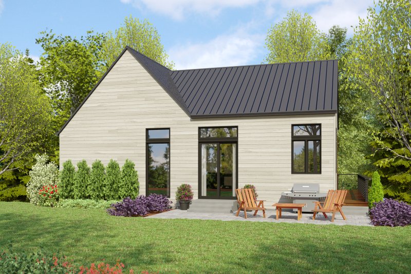 House Design - Exterior - Rear Elevation for Contemporary House Plan #48-1177 - 3 bed, 2.5 bath