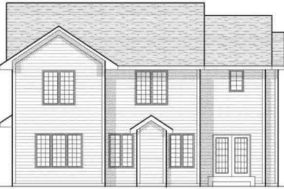Exterior - Rear Elevation for Traditional House Plan #70-603 - 4 bed, 3.5 bath