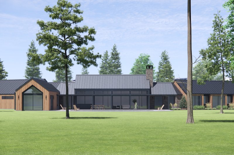 House Design - Exterior - Rear Elevation 2 for Ranch House Plan #1096-46 - 4 bed, 4.5 bath
