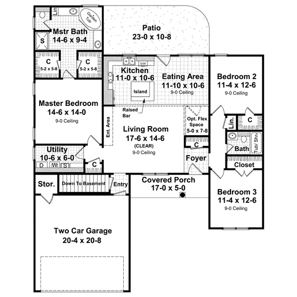 House Design - Traditional Floor Plan - Main Floor Plan #21-189