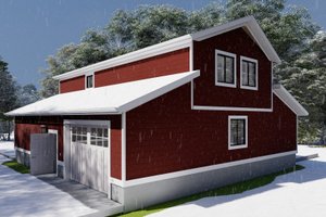 Exterior - Rear Elevation 1 for Barndominium House Plan #1060-82 - 1 bed, 2 bath