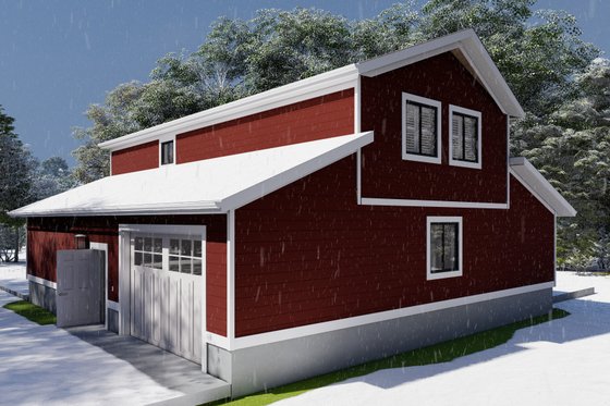 Exterior - Rear Elevation 1 for Barndominium House Plan #1060-82 - 1 bed, 2 bath