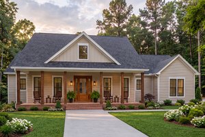 Architectural House Design - Exterior - Front Elevation for Southern House Plan #406-9674 - 3 bed, 2.5 bath