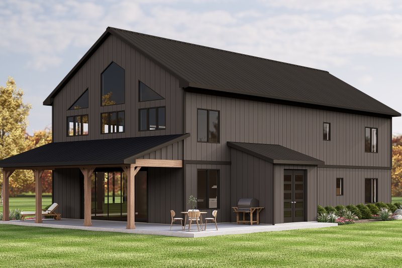 House Blueprint - Barndominium Exterior - Front Elevation Plan #1064-374