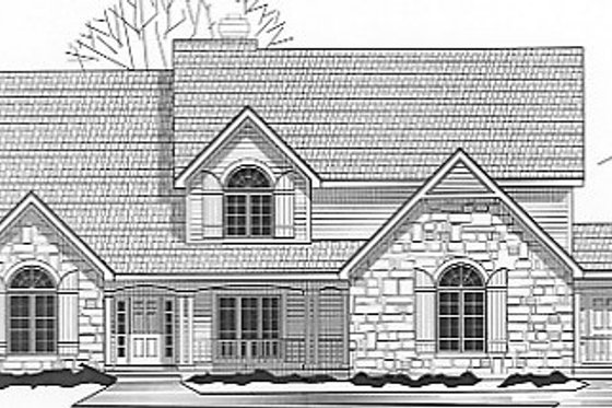 Exterior - Front Elevation for European House Plan #67-612 - 4 bed, 3.5 bath