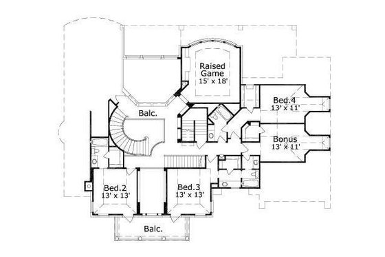 Floor Plan - Upper Floor for Colonial House Plan #411-270 - 4 bed, 4.5 bath