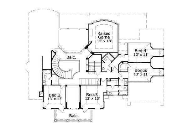 Colonial Floor Plan - Upper Floor Plan #411-270