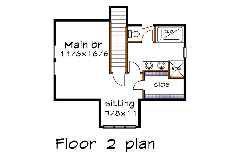 Dream House Plan - Floor Plan - Upper Floor for Bungalow House Plan #79-340 - 3 bed, 2.5 bath