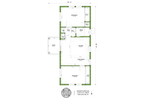 Floor Plan - Main Floor for Craftsman House Plan #1106-29 - 2 bed, 1 bath