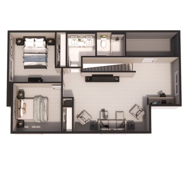 House Blueprint - Floor Plan - Upper Floor 1 for Farmhouse House Plan #51-1528 - 3 bed, 2.5 bath