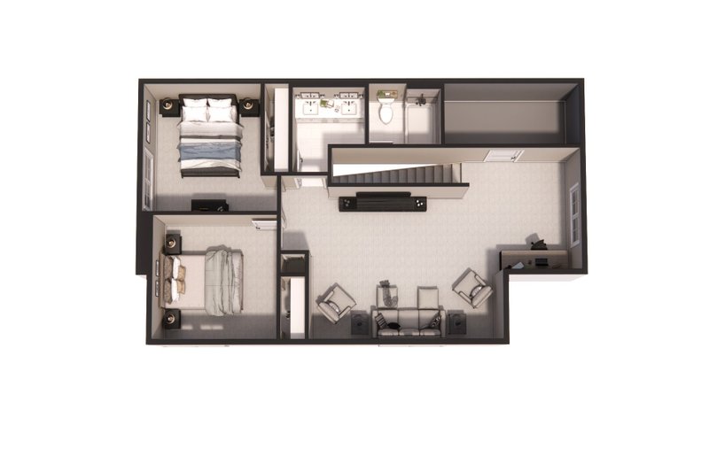 House Blueprint - Floor Plan - Upper Floor 1 for Farmhouse House Plan #51-1528 - 3 bed, 2.5 bath