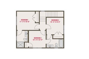 Floor Plan - Upper Floor for Farmhouse House Plan #461-115 - 3 bed, 2.5 bath