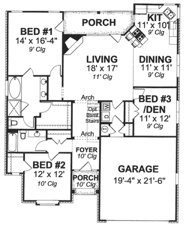 House Design - Traditional Floor Plan - Main Floor Plan #20-1872