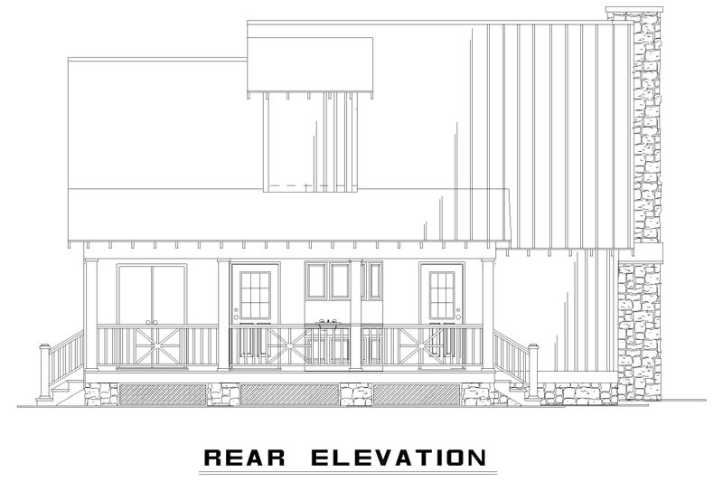 Home Plan - Exterior - Rear Elevation for Mediterranean House Plan #17-3306 - 2 bed, 2 bath