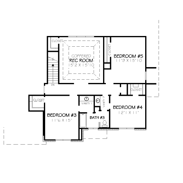European Floor Plan - Upper Floor Plan #424-80