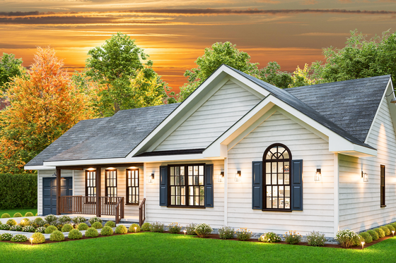 Exterior - Front Elevation 4 for Traditional House Plan #54-635 - 3 bed, 2 bath