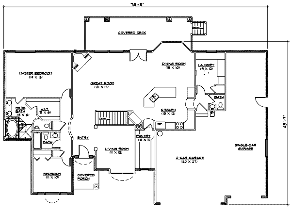 Home Plan - Traditional Floor Plan - Main Floor Plan #5-124