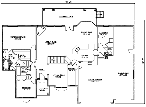 Traditional Floor Plan - Main Floor Plan #5-124