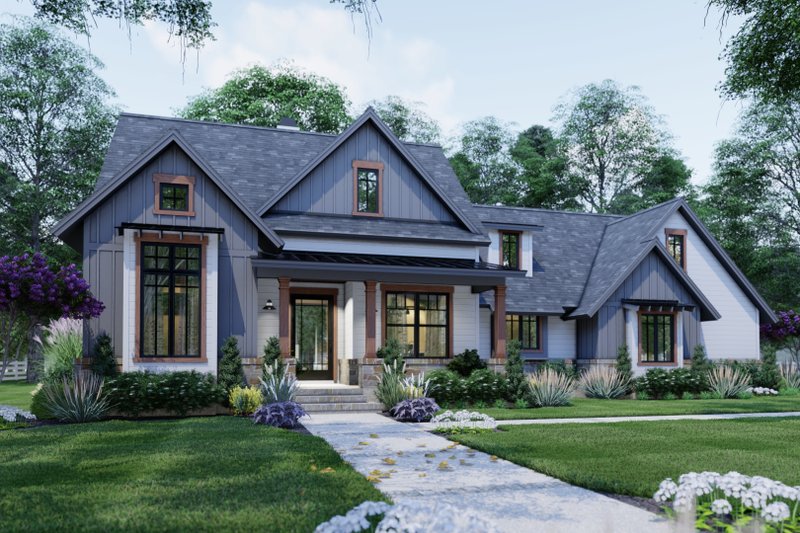 House Plan Design - Exterior - Front Elevation 3 for Farmhouse House Plan #120-262 - 3 bed, 2 bath