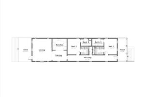 Floor Plan - Main Floor for Bungalow House Plan #926-2 - 2 bed, 2 bath