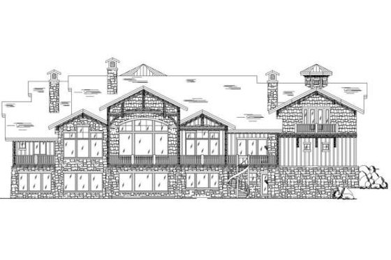 Exterior - Rear Elevation for Craftsman House Plan #5-443 - 5 bed, 5 bath