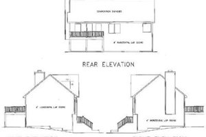 Exterior - Rear Elevation for Traditional House Plan #56-102 - 2 bed, 2 bath