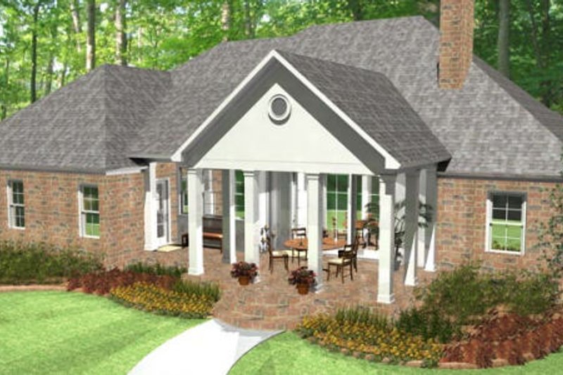 House Blueprint - Exterior - Rear Elevation for Colonial House Plan #406-9616 - 3 bed, 3.5 bath