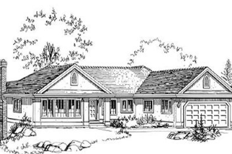 Architectural House Design - Ranch Exterior - Front Elevation Plan #18-9026