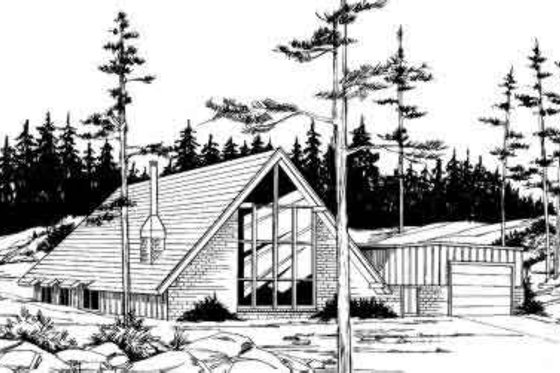 Exterior - Front Elevation for Cabin House Plan #312-557 - 4 bed, 2 bath