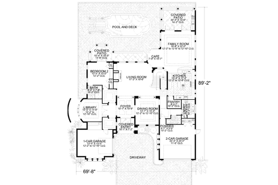 Floor Plan - Main Floor for Mediterranean House Plan #420-171 - 5 bed, 5.5 bath