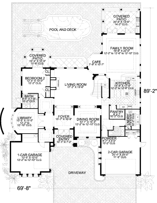 Mediterranean Floor Plan - Main Floor Plan #420-171