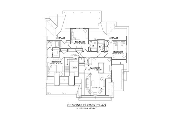 Floor Plan - Upper Floor for Craftsman House Plan #1054-38 - 4 bed, 4.5 bath